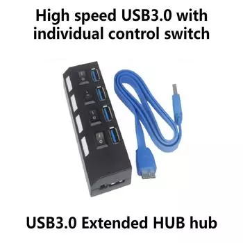 USB 3.0 концентратор адаптер питания мульти USB разветвитель 7 портов несколько USB 3.0 2.0 концентратор расширитель USB концентратор с переключателями для настольного ПК