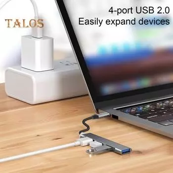 USB 3.0 концентратор-удлинитель с 4 портами высокоскоростной передачи данных универсальный USB адаптер станция ультратонкий портативный концентратор данных TYPE-C серый
