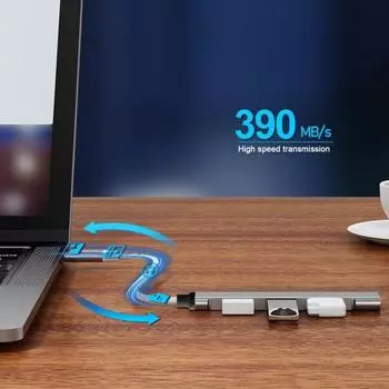 USB 3.0 концентратор-удлинитель Yousheng с 4 портами для высокоскоростной передачи данных, универсальный USB-адаптер, сверхтонкий портативный концентратор данных USB серебряный