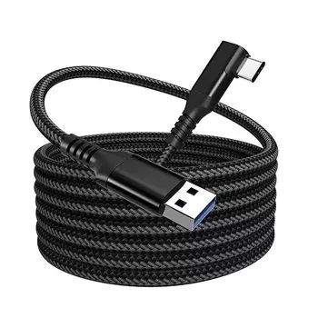 USB 3.0 Type C cable L-shape 3m LpoieJun [ 3.2 (Gen1) Compatible with standards ]USB-C & USB-A 5Gbps high speed data transfer 3A fast charging nylon