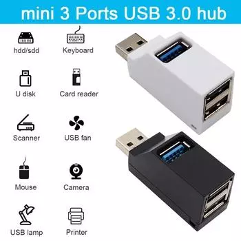 Usb 3.0 удлинитель автомобильный разветвитель многопортовый Usb 2.0 ноутбук офис многофункциональный чтение usb диск зарядный адаптер один к трем чёрный