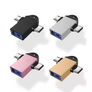 USB 3.1 5 Гбит/с преобразователи передачи данных 2-в-1 адаптер Micro USB OTG Type-C для планшета с жестким диском телефона чёрный