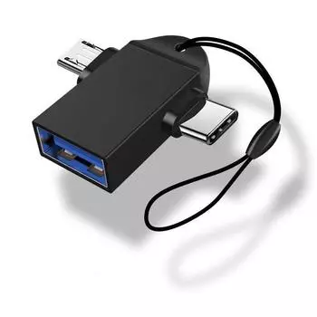USB 3.1 5 Гбит/с преобразователи передачи данных 2-в-1 адаптер Micro USB OTG Type-C для планшета с жестким диском телефона чёрный