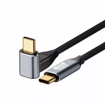 USB 3.1 Gen2 Cable L-shaped 3m Popolier [PD 100W/5A Rapid Charging] 10Gbps High Speed Data Transfer 4K@60Hz Video Output Nylon Braid High Durability C