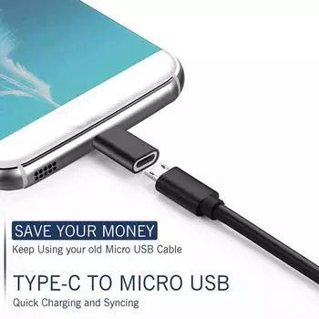 USB 3.1 Type-C Male Connector to Micro Female Data Adapter Converter USB Type C Adapter For Smart Phone Tablet чёрный