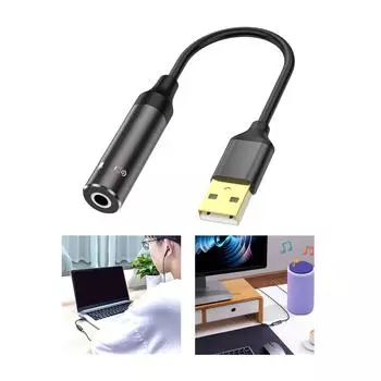 USB-3,5-мм аудиоадаптер Внешняя звуковая карта для ПК, ноутбука, Dsktop Другие устройства