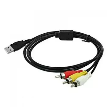 USB-3RCA аудио-видео A/V-кабель-адаптер для видеокамеры для телевизора, Mac, ПК, инструмента чёрный