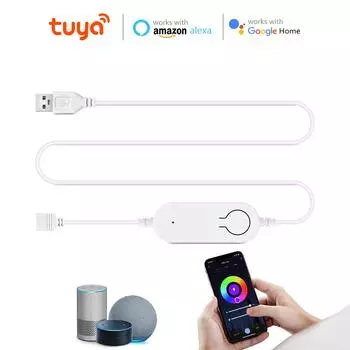 USB 5 В TUYA Smart WiFi контроллер светодиодных лент RGB WIFI диммер светодиодных лент 4-контактное приложение Smartlife 5050SMD 2835SMD работает с Alexa Google