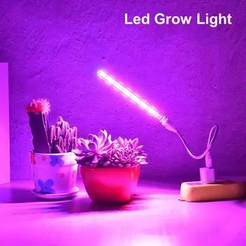 USB 5V LED Grow Light Full Spectrum Plant Lamp с гибким шлангом для внутренней теплицы Фитолампа для рассады цветов Гидропонное освещение