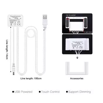 USB 5V зеркало для ванной комнаты светодиодная подсветка сенсорный датчик диммер DIY диммируемый туалетный столик зеркало для макияжа подсветка лампа