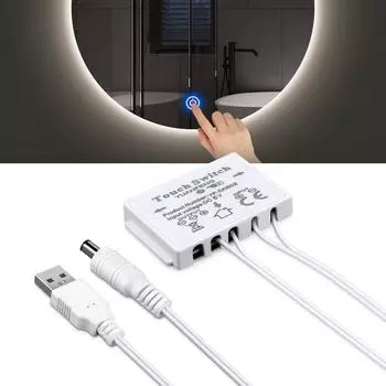 USB 5V зеркало для ванной светодиодная подсветка сенсорное управление диммер переключатель DIY затемняемый туалетный столик зеркало для макияжа подсветка лампа белый