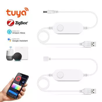 USB 5V Zigbee 3.0 WiFi LED CCT RGB Controller Dimmer Switch Work With Smart Tuya Gateway Bridge SmartThing Alexa Google Home