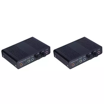 USB 6-канальная 5.1 внешняя оптическая звуковая карта для ноутбуков(черный)
