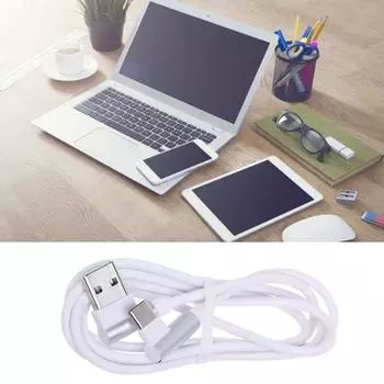 USB A To Type C Charging Cord With Double 90 Degree Connectors For Gaming And Video Charging Cord 2Meter Length