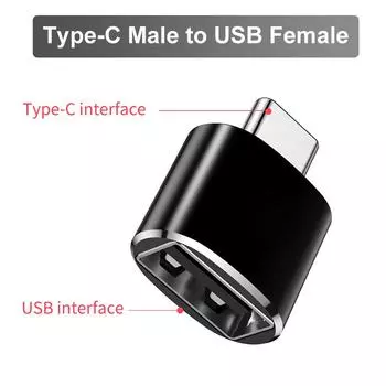 USB адаптер для Samsung S10 Huawei USB to Type C чёрный