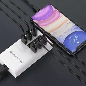 USB-адаптер для зарядки 30 Вт, станция быстрой зарядки, концентратор, блок питания, 6 портов, вилка для США/ЕС/Великобритании/Австралии, настенное зарядное устройство для телефона и планшета UK