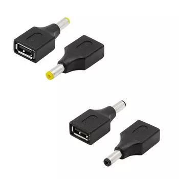 USB-адаптер постоянного тока USB-гнездо на 2,5/3,0/3,5/4,0/4,8/5,5 мм штекерный разъем адаптера зарядного преобразователя для ноутбука 5521
