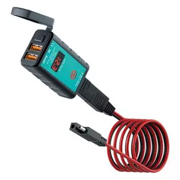 USB-адаптер SAE, водонепроницаемое USB-зарядное устройство для мотоцикла, 6,8 А, макс. двойной USB QC 3.0, быстрая зарядка с помощью вольтметра/выключателя, 3 способа установки 6.66x3.8x2.13cm чёрный