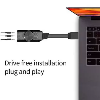 USB-адаптер внешней звуковой карты Virtual 7.1 Channel для ПК/PS4/PS5/Mac Gaming Headset Audio Enhancer