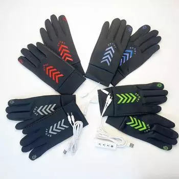 USB электрические перчатки для обогрева зимой на открытом воздухе для велоспорта спортивные теплые сенсорные экраны водонепроницаемые ветрозащитный композит плюс бархат average size