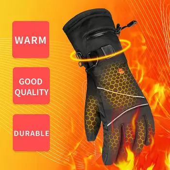 USB электрические перчатки с подогревом с 3 режимами теплые перчатки с подогревом мотоциклетные термоперчатки с сенсорным экраном водонепроницаемые зимние перчатки с подогревом чёрный