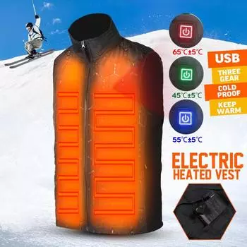 USB электрический зимний с подогревом для мужчин и женщин теплый жилет с подогревом пальто куртка одежда для катания на лыжах XS темно-синий