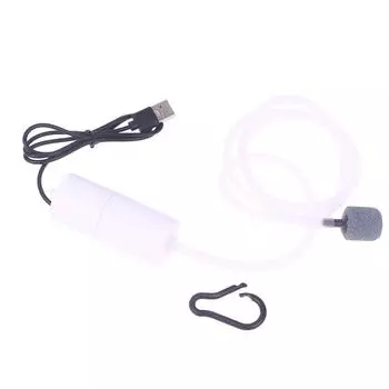 Usb Aquarium Air Pump With Air Stone And Silicone Tube Energy Saving Oxygen Pump For Aquarium Fishing белый