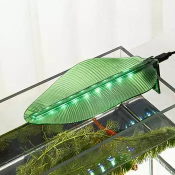 USB Aquarium Clip On Lighting Banana Leaf LED Decorative Lights for Fish Aquatic Pet Supplies Fish Tank Ecological Clip Lamp EU Plug