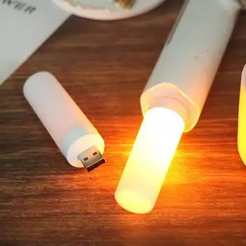 Usb атмосферный свет светодиодный пламя мигающий свеча свет ночник кемпинговый свет