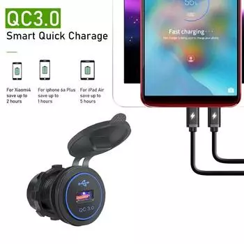 USB автомобиль мотоцикл прикуриватель тип C/QC 3.0 быстрое зарядное устройство водонепроницаемая розетка для мотоцикла лодка морской грузовик квадроцикл