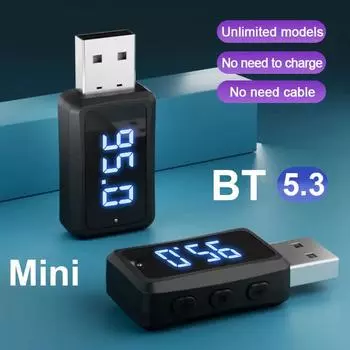 USB автомобильный Bluetooth 5.3 FM передатчик приемник громкой связи мини USB питание автомобильный комплект автоматический беспроводной аудиоадаптер для автомобильного FM-радио