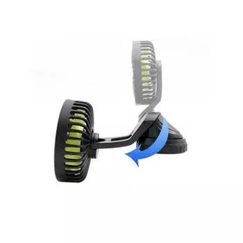 Usb автомобильный вентилятор с двойной головкой, мощный 3-скоростной регулируемый воздуховыпускной патрубок на приборной панели, вентилятор с высоким потоком воздуха, автомобильные летние аксессуары чёрный