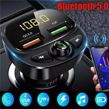 USB беспроводной Bluetooth 5.0 FM-передатчик QC3.0 адаптер автомобильного зарядного устройства радиоплеер
