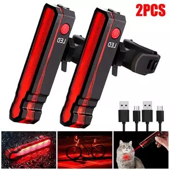 USB Bike Rear Light 5 LED Bicycle Taillight 3 Modes Cycling Light Safety Warning Bike Back Light Rechargeable Bicycle Taillight