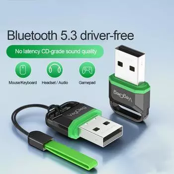 USB Bluetooth 5,3 адаптер Dongle BT 5,3 HIFI стерео USB аудио приемник передатчик для беспроводного динамика наушников клавиатуры мыши