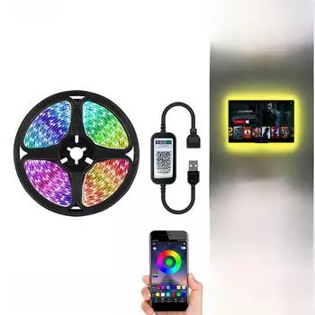 USB Bluetooth LED 5050RGB водонепроницаемый светильник для домашней атмосферы 1M, Not waterproof, 30 lights