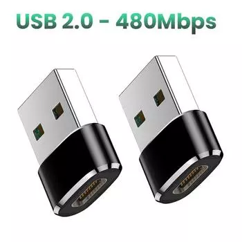 USB C Adapter Aluminum Alloy Shell USB 2.0 Male to USB 3.1 Type C Female Type-C Adapter for Laptop Samsung Xiaomi 10 Earphone