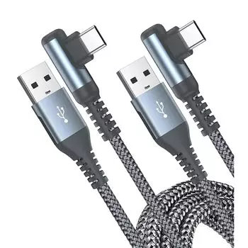 USB C cable L-shape [6M/Set of 2] Sweguard type c fast charging QuickCharge3.0 compatible Type iPhone 16 /iPhone 15 charging cable iPhone 16 15,iPad