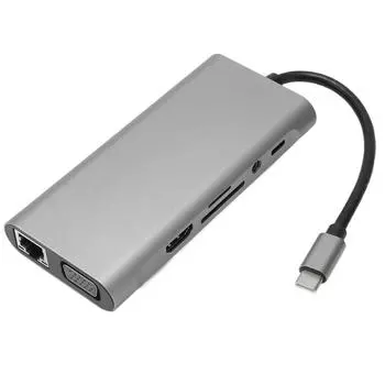 USB C Hub 11 в 1 HD мультимедийный интерфейс VGA PD 5 Гбит/с док-станция для передачи данных для ноутбуков