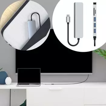 Usb C Hub 4k док-станция 6 в 1 Tpyec док-станция зарядка MacBook Hub быстрый ноутбук Splitt L4X5