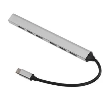 USB C Hub 7 в 1 серебристый Plug and Play USB C на 7xUSB3.0 Hub многопортовый адаптер для Win Office