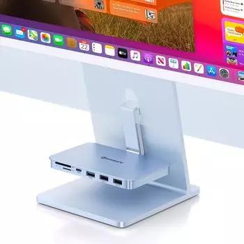 USB C Hub для iMac Minisople 6 в 1 iMac Аксессуары для iMac iMac USB Hub с USB 10 Гбит/с и для iMac 2023 и Studio Display Blue порт не 24 синий