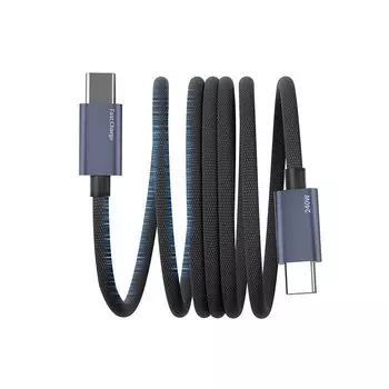 USB-C и кабель 1 м магнитный кабель для зарядки типа C 240 Вт Совместим с быстрой зарядкой PD3.1 магнитный кабель типа C Предотвращение запутывания Предотвращение
