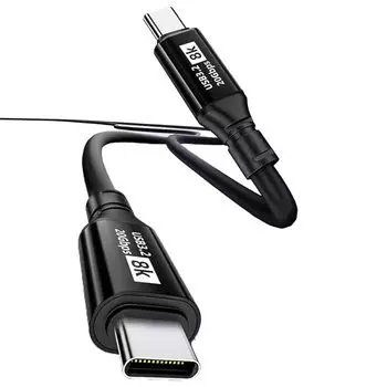USB-C и кабель 1M Type-C USB3.2 Gen2(20 Гбит/с) Совместимость с PD Быстрая зарядка 100 Вт/5 А Видеовыход 8K/60 Гц тип C Совместимость с моделями типа C (1M)