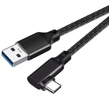USB-C и USB-A 3.1(Ген2) Кабель Г-образный 3м (Передача данных 10 Гбит/с) LpoieJun PD/QC 60 Вт сверхбыстрый зарядный кабель USB A на USB C совместим с типом C sm