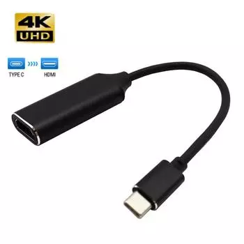 USB C-HDMI-совместимый кабель Type-C к HD-MI HD ТВ-адаптер USB 3.1 4K-конвертер для ноутбука MacBook MacBook Huawei Mate 30 чёрный