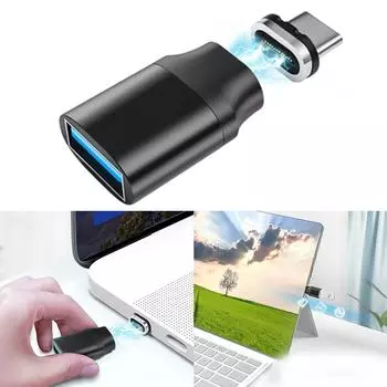 USB C Male To USB3.0 Female Магнитный адаптер Зарядка Type C OTG Конвертер передачи данных Магнитный разъем USB C
