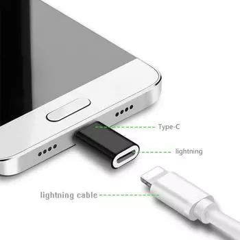 USB-C OTG Type C на 8-контактный адаптер, мини-конвертер из сплава, зарядный разъем Lightning Type-C для iPhone, Huawei P30, Xiaomi Phone чёрный
