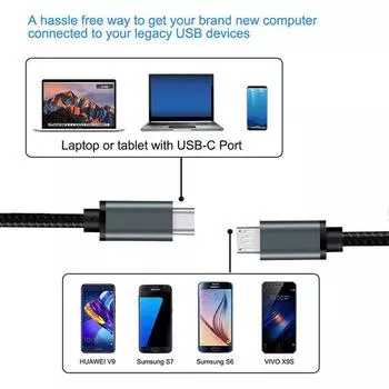 Кабель USB C - Micro USB 3M/1.8M/1M/0.2M Кабель питания и зарядки Type C - Micro USB OTG кабель передачи данных для Samsung Xiaomi Huawei Apple 0.3M