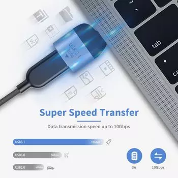 USB C to USB 3.1 Adapter 10Gbps USB A to USB C Adapter USB C Male to USB 3.0 A Female Adapter for Laptop PC Charger Power Bank